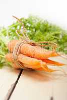 baby carrots bunch tied with rope