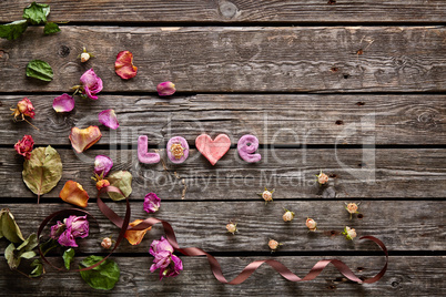 Sweet Holiday Background with Word Love