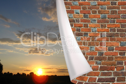 brick cuff on the beautiful panorama of sunset