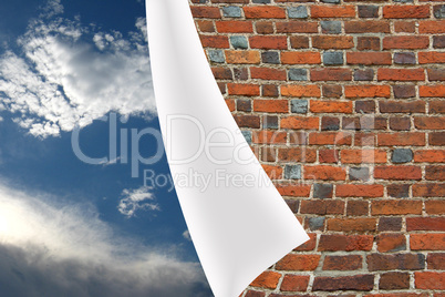 brick cuff on the beautiful panorama of blue sky