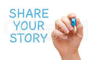 Share Your Story Blue Marker