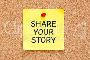 Share Your Story Post it Note