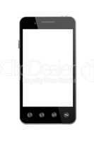 black smart-phone isolated on the white background