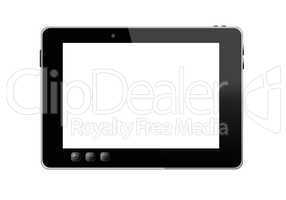 black tablet isolated on the white