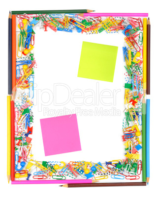 Frame of office supplies