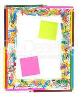 Frame of office supplies