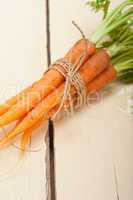 baby carrots bunch tied with rope