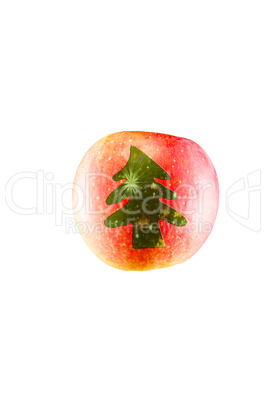 Apfel mit Weihnachts Symbol