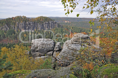 Blick vom Kleinen Bärenstein, Elbsandsteingebirge