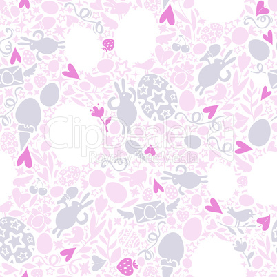 Easter Seamless Pattern in Pastel Shades