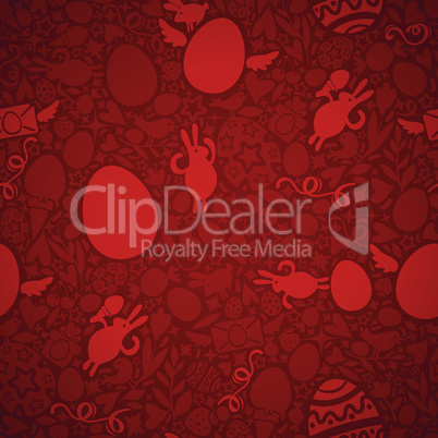 Easter Seamless Pattern in Red Colors