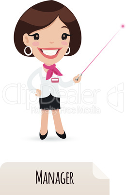 Female Manager With Laser Pointer