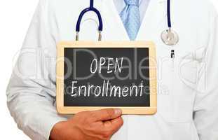 Open Enrollment - Doctor with chalkboard