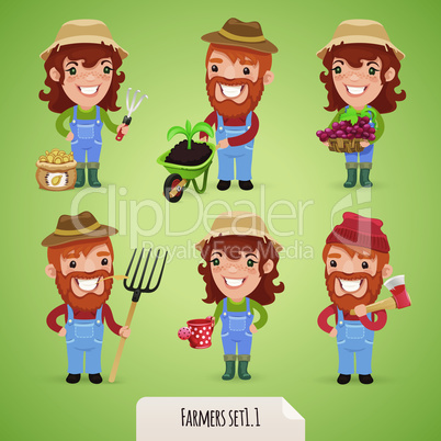 Farmers Cartoon Characters Set1.1