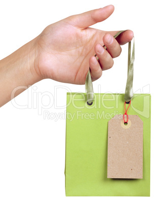 paper bag with a price tag