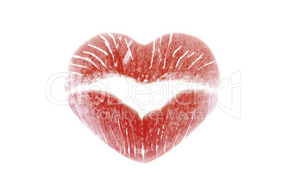 Lippenstift Abdruck in Herz Form