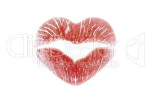 Lippenstift Abdruck in Herz Form