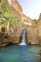 Wasserfall in Chebika eine Bergoase in Tunesien