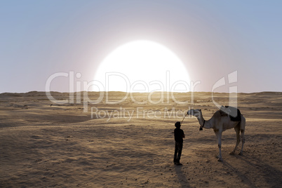 Sonnenuntergang in der Wüste Sahara