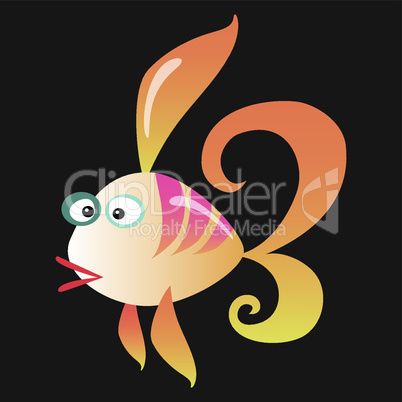 Cartoon fish on a neutral background