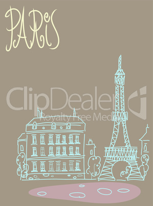 Travel background postcard Paris
