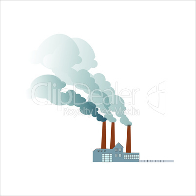 Smoking dirty polluting plant or factory