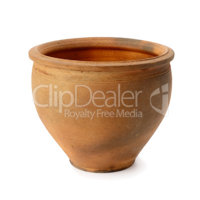 clay pot isolated on white background