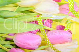 Easter ribbon with tulips
