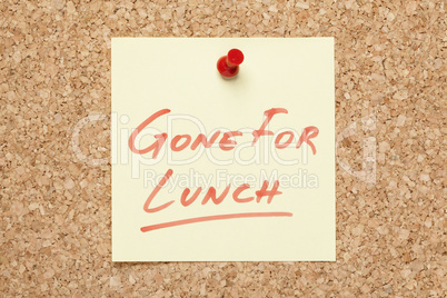 Gone For Lunch Sticky Note
