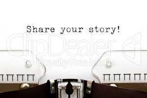 Share Your Story Typewriter