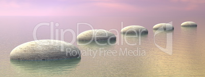 Steps on the ocean - 3D render