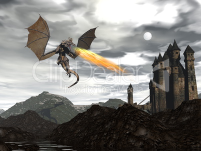 Dragon scenery - 3D render