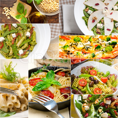 healthy and tasty Italian food collage