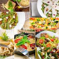 healthy and tasty Italian food collage