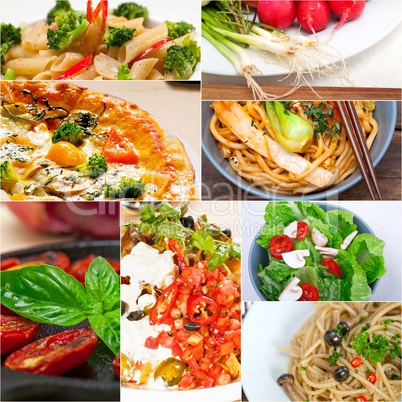 healthy Vegetarian vegan food collage