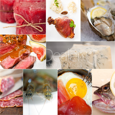 high protein food collection collage