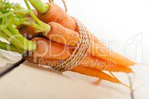 baby carrots bunch tied with rope