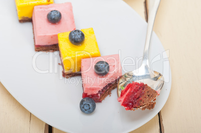 strawberry and mango mousse dessert cake