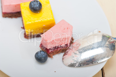 strawberry and mango mousse dessert cake