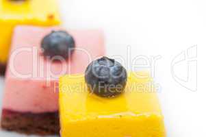 strawberry and mango mousse dessert cake