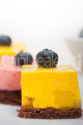 strawberry and mango mousse dessert cake