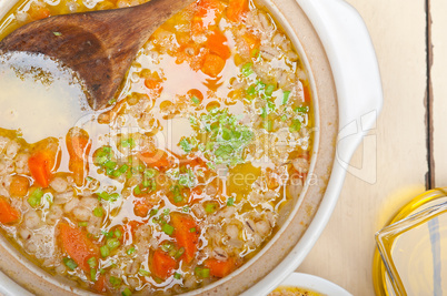 Syrian barley broth soup Aleppo style