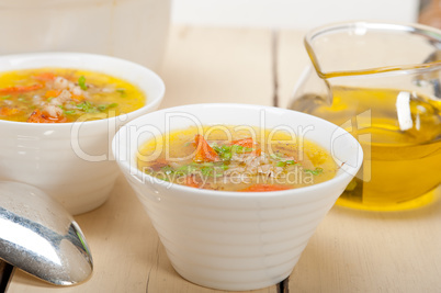 Syrian barley broth soup Aleppo style