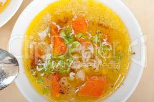 Syrian barley broth soup Aleppo style