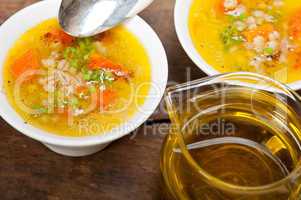 Syrian barley broth soup Aleppo style