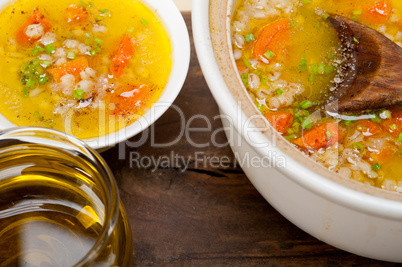 Syrian barley broth soup Aleppo style