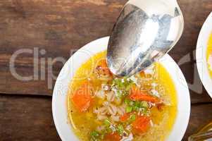 Syrian barley broth soup Aleppo style