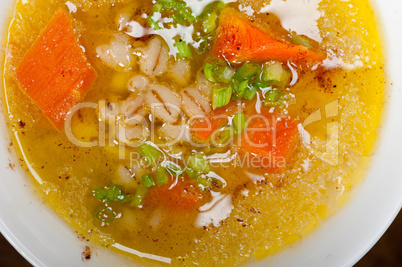 Syrian barley broth soup Aleppo style