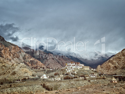 Lekir Buddhist monastery in the Himalayas, northern India