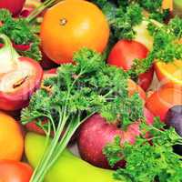 fruits and vegetables background